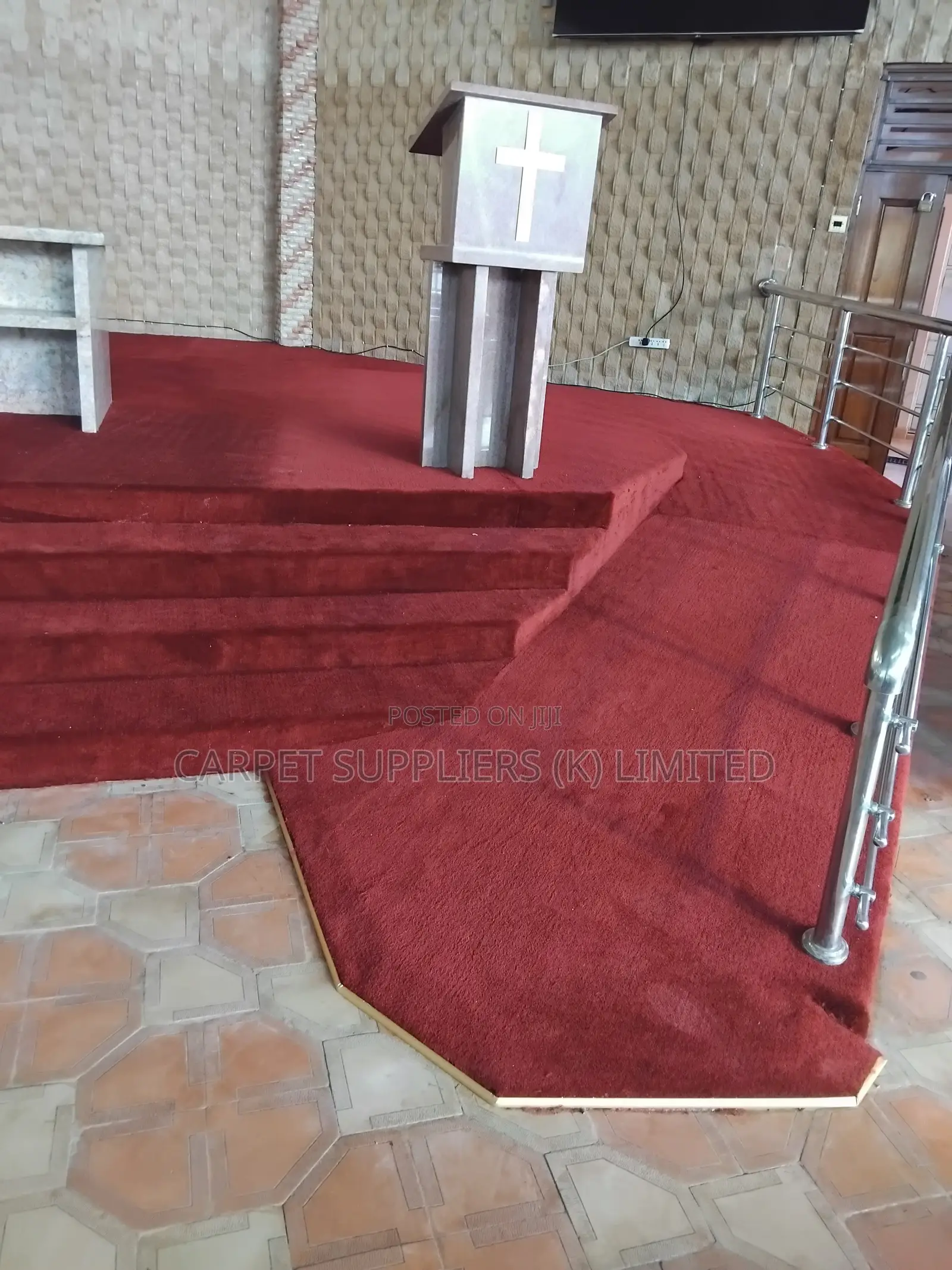 Fitted Maroon Carpet Altar Carpet