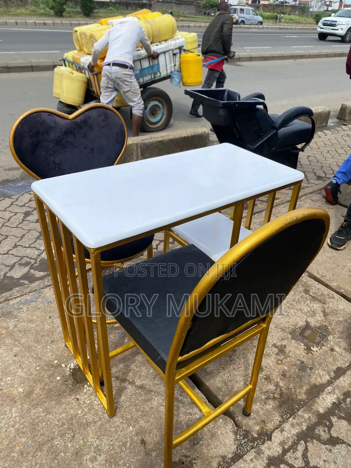 Black Set Love Manicure Chair and White Table