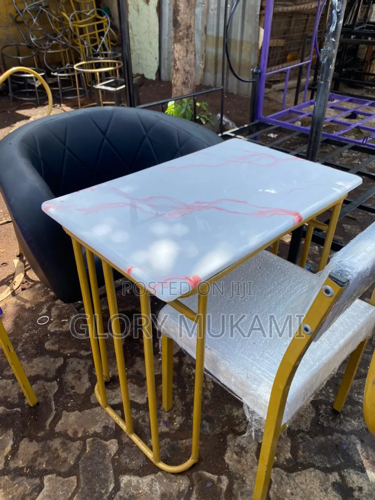 White Manicure Chairs and Black Chair With a Black 111and