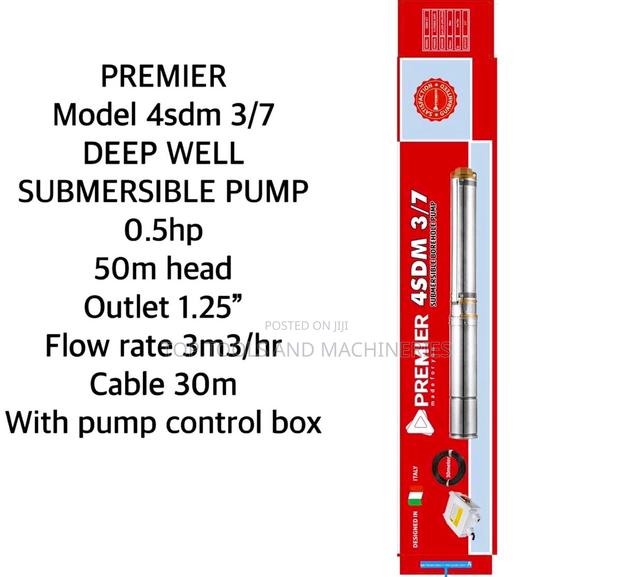 Premier 0.5HP 50 MTRS Head Deep Well Pump