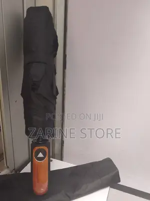 Black Rain Umbrella With Modernized Handle