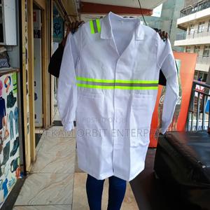 Safety Reflective White Work Dustcoat - main view