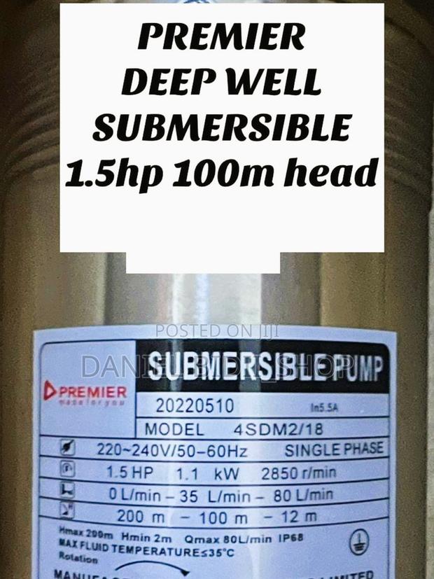 Premier Deep Well Submersible 1.5hp 100m Head