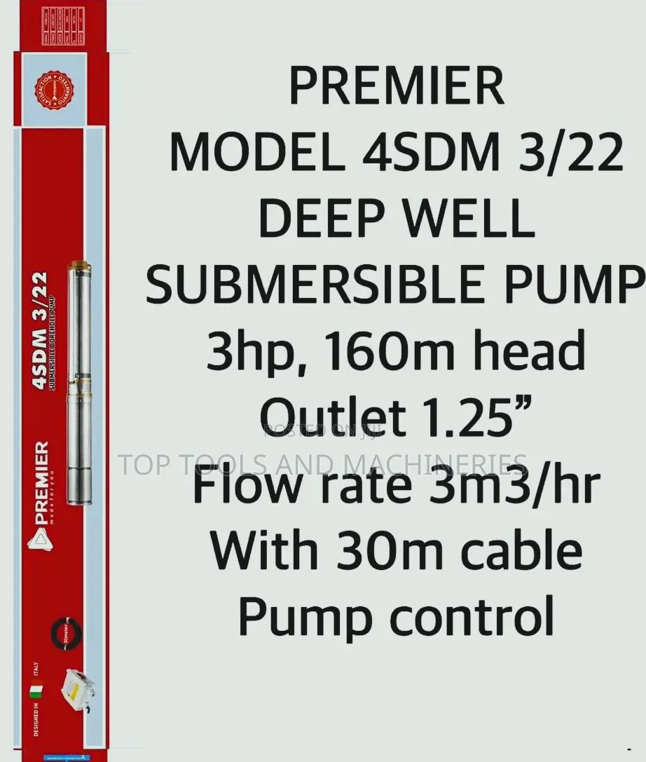 Premier 600W 160M AC Deep Well Submersible Pump