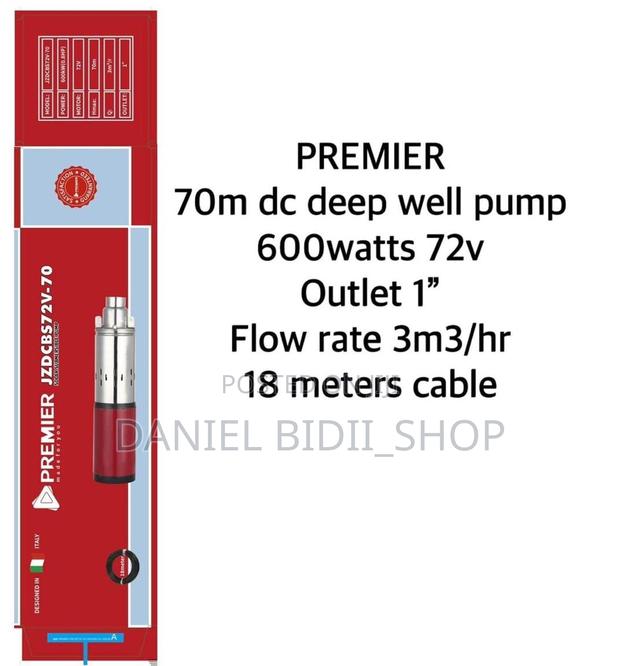 Premier 70m Dc Deep Well Submersible Pump 600w 1inch