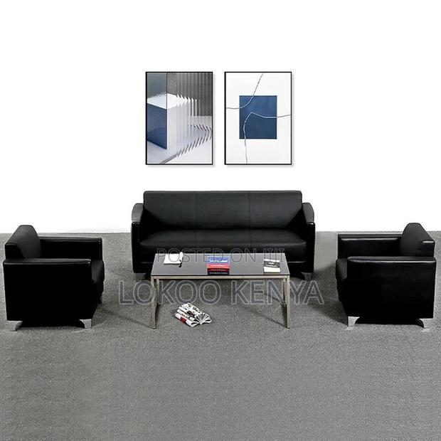 Home Furniture: Corporate 5-Seater Comfort Black Sofa