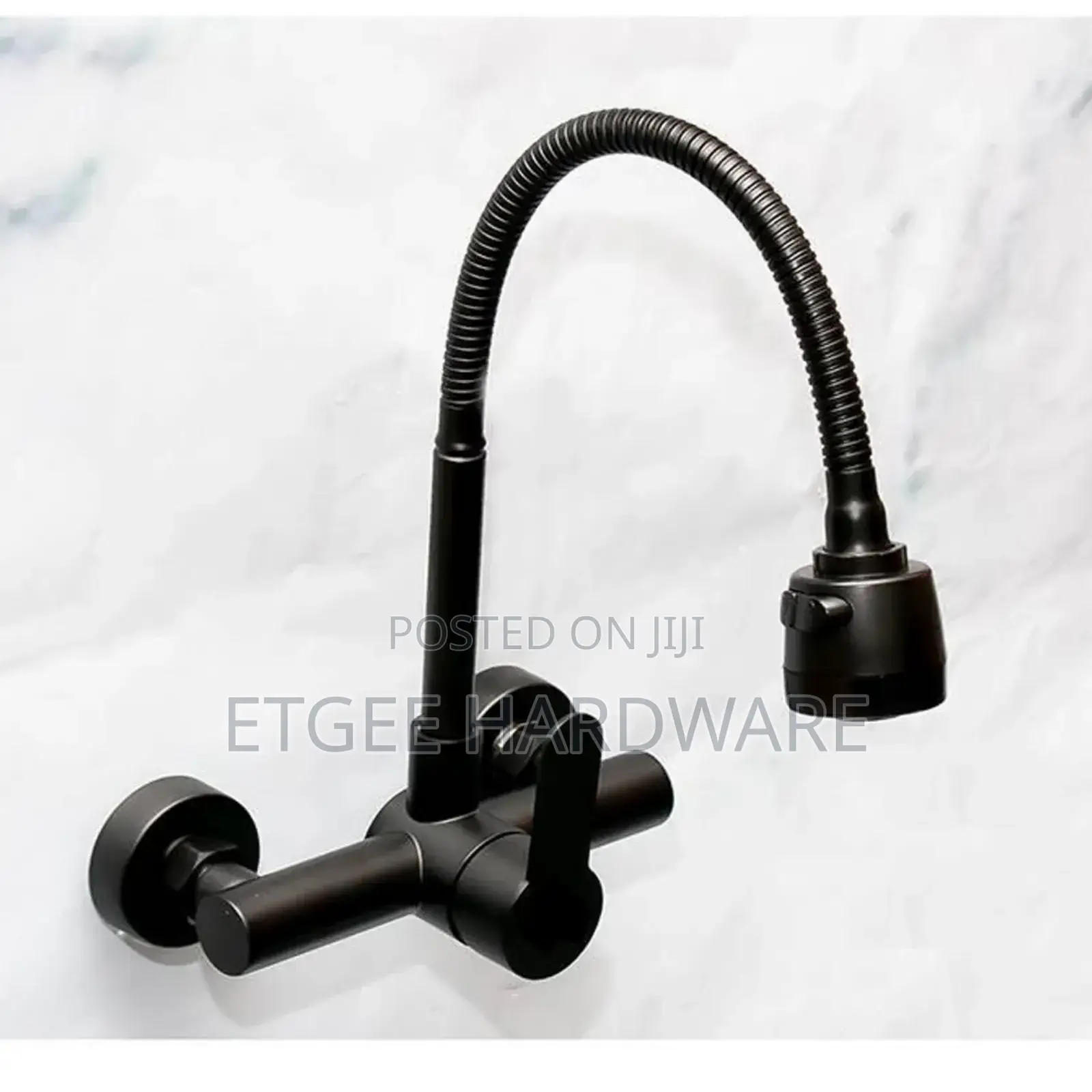 SS304 Kitchen Bib Mixer With Adj, Nob – Black