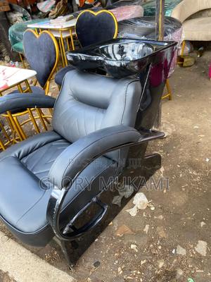 Black Leather Salon Sink Wash Basin - thumbnail 2