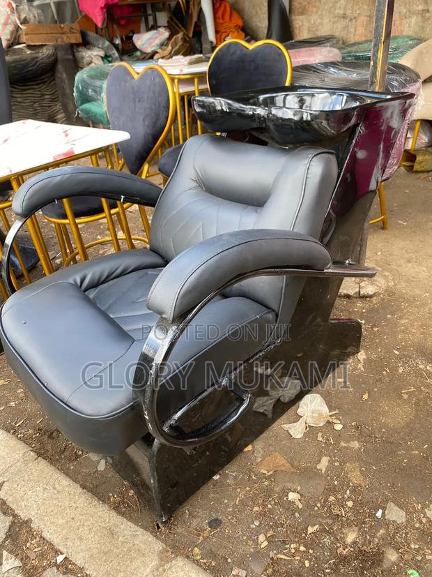 Black Leather Salon Sink Wash Basin - thumbnail 3