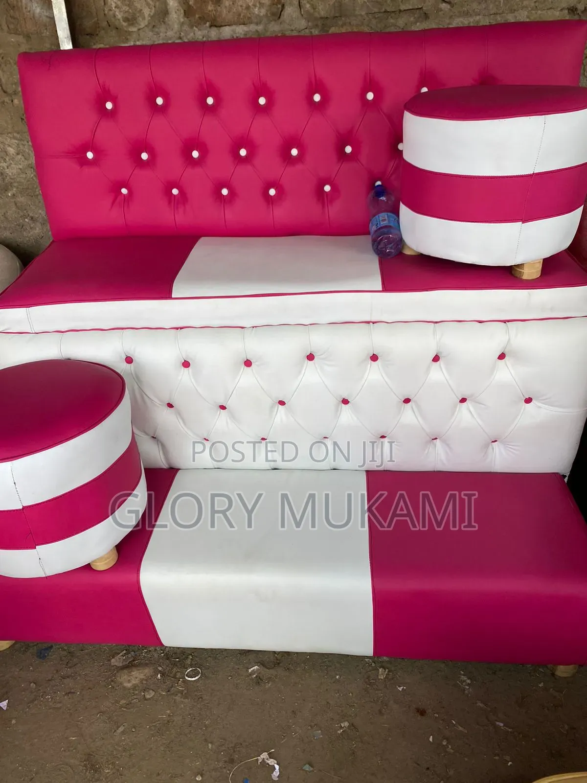 Pink Pedicure Set With Puff Stool
