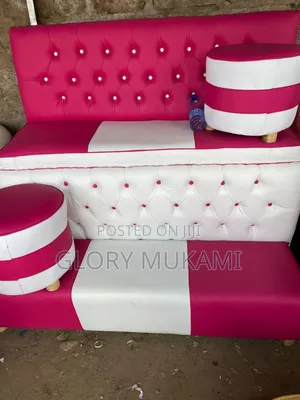 Pink Pedicure Set With Puff Stool