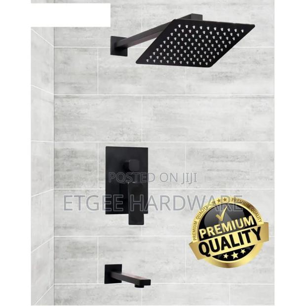Black 4 Way Concealed Shower Mixer – Square Framed