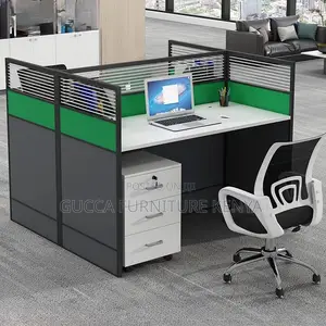 Workstation:2-Seater Reclaimed Wood Chalk Office Workstation