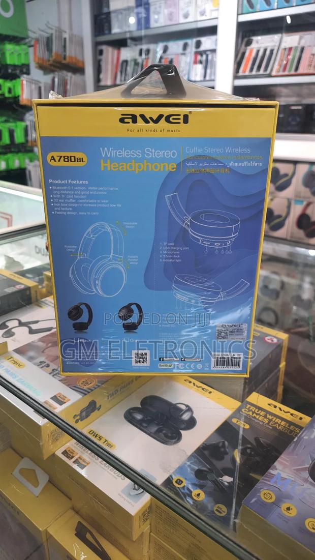 Brand New Awei A780bl Stereo Wireless Headset- Black. - thumbnail 2