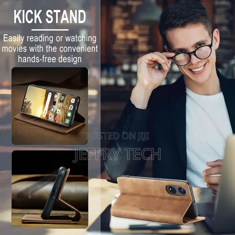 Caseme OPPO Reno 8T 5G Retro Flip Leather Wallet Case Brown