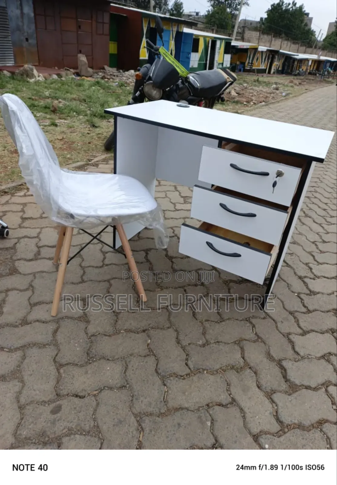 White Set Office Desk