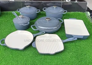 11 PCS Grey Heavy Germany Enamel Cast Iron Pot