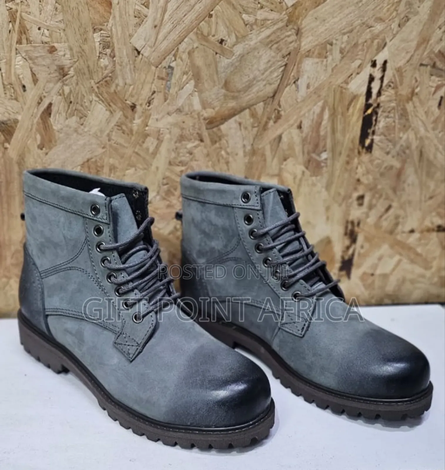 Grey Leather Timberland Boots for Men