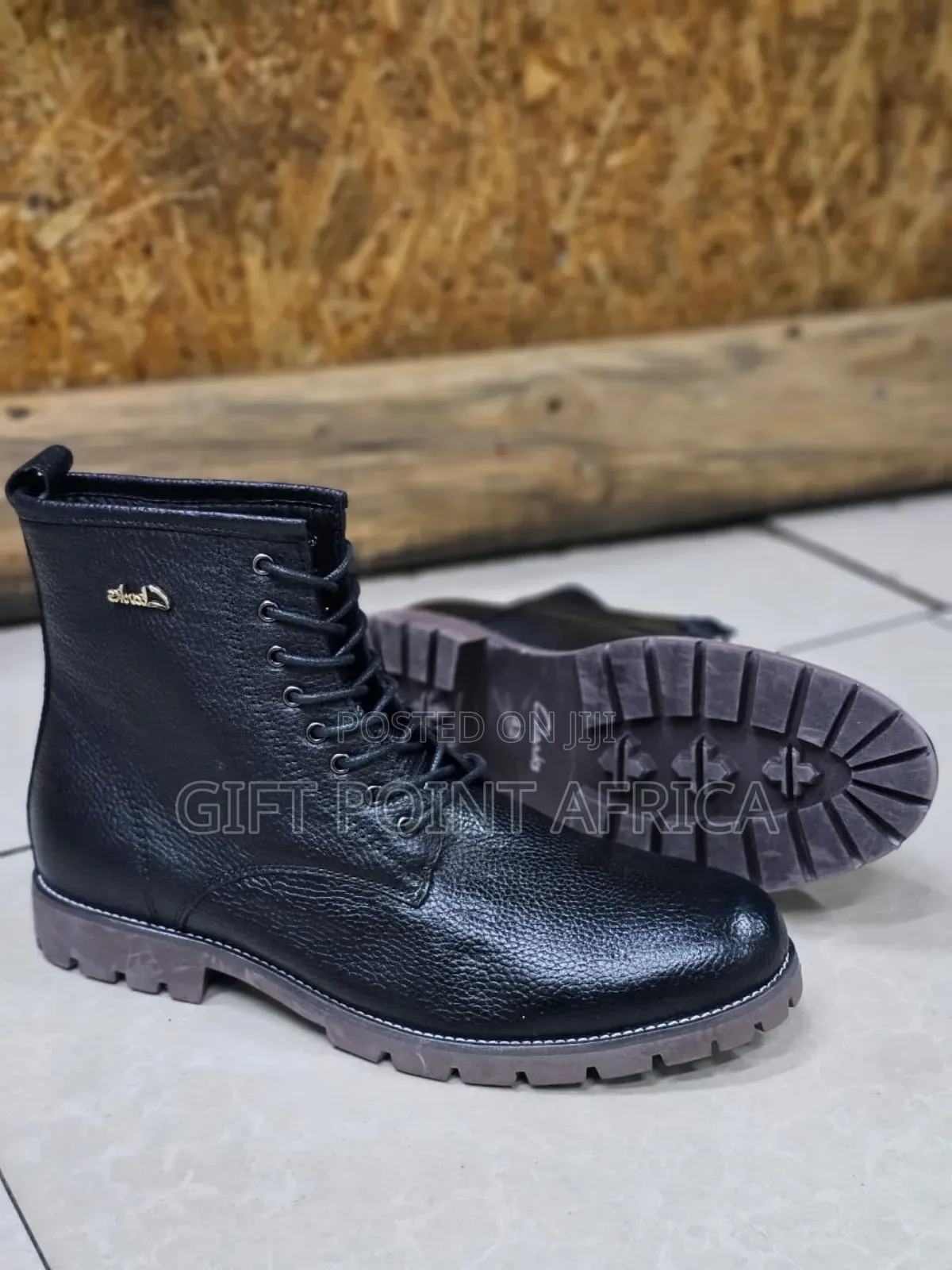 Clarks Leather Black Boots for Men