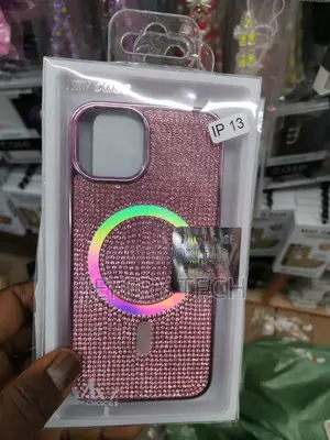 iPhone 13 Glitter Case With Magsafe Shockproof Cover-Pink