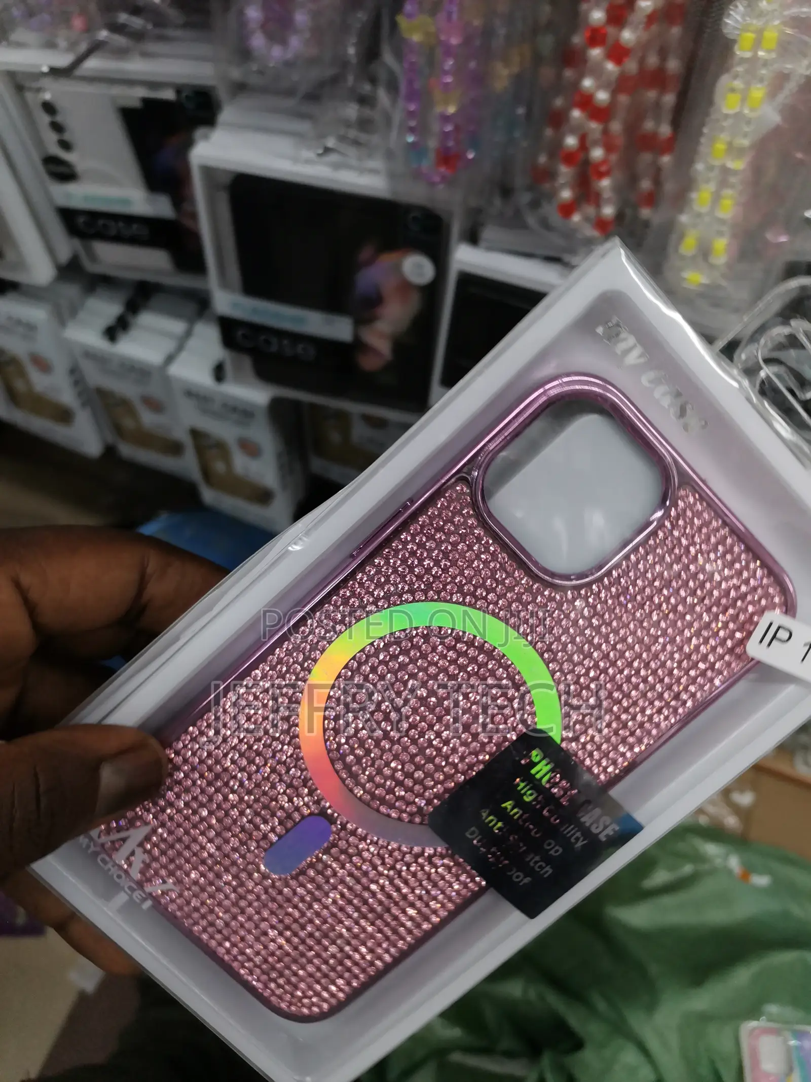 iPhone 13 Glitter Case With Magsafe Shockproof Cover-Pink