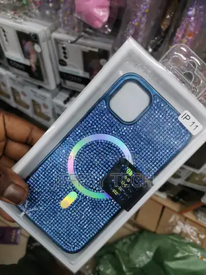 Magsafe Plating Gradient Glitter Case for iPhone 11-Blue