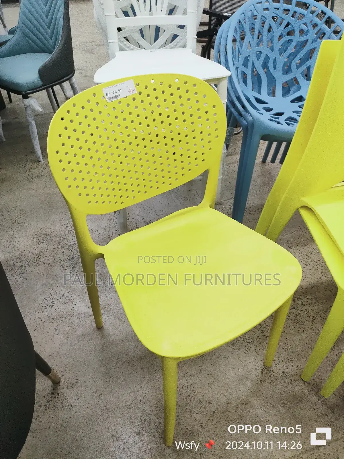Yellow Plastic Backrest Chair