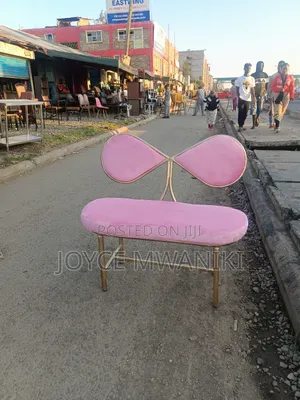 Salon Waiting Seat, Baby Pink 2 Seater ,