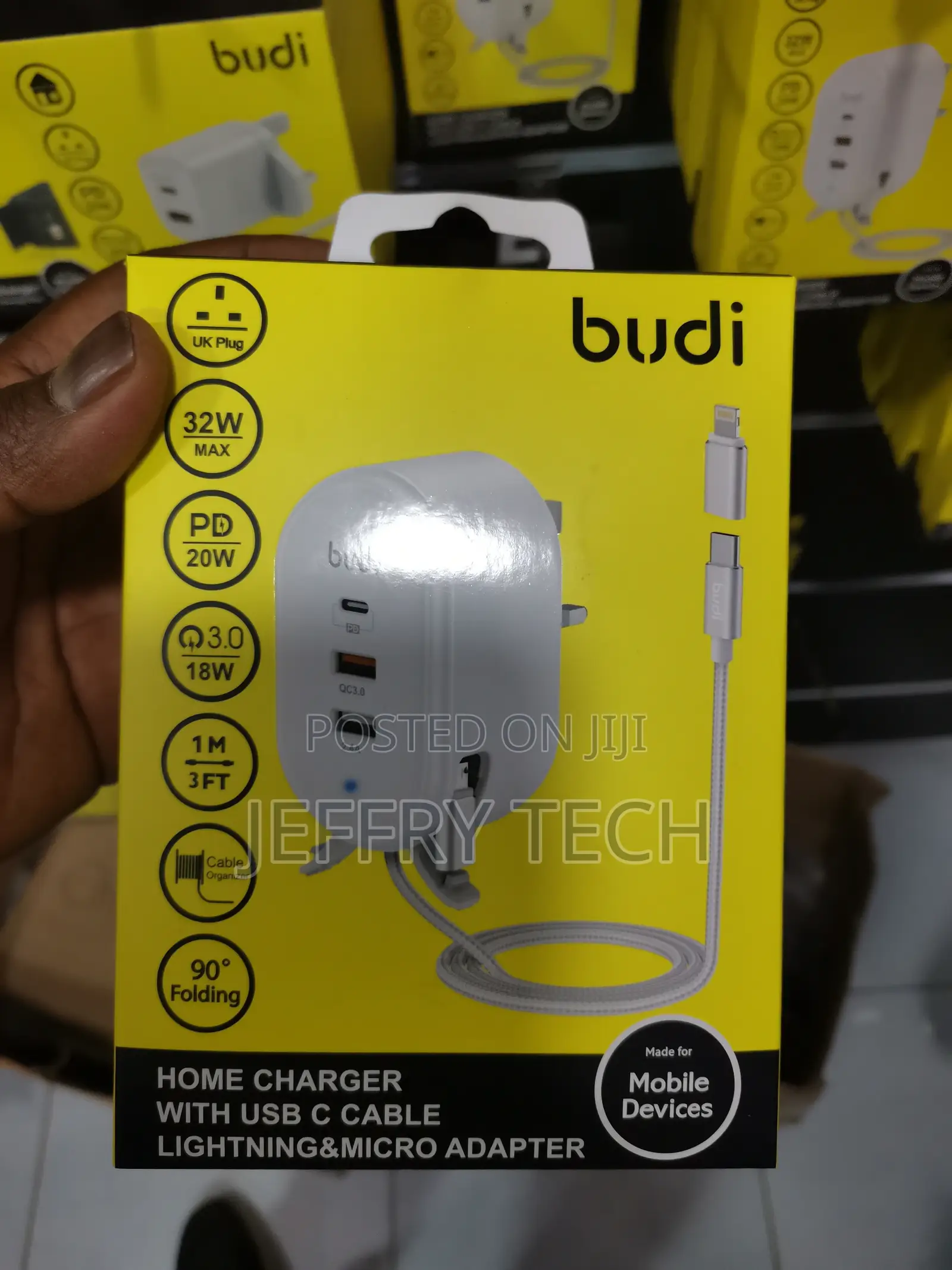 Charger With Type-C Cable Lightning Micro Adapter (1M) [Au