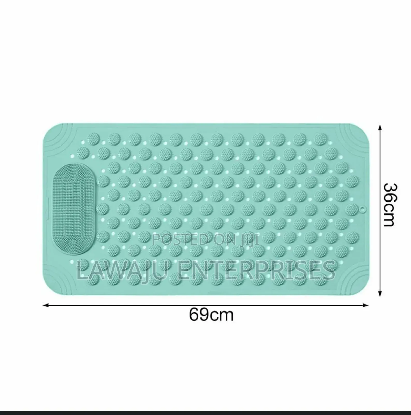 Turquoise Bathroom Antislip Mat With Footbrush