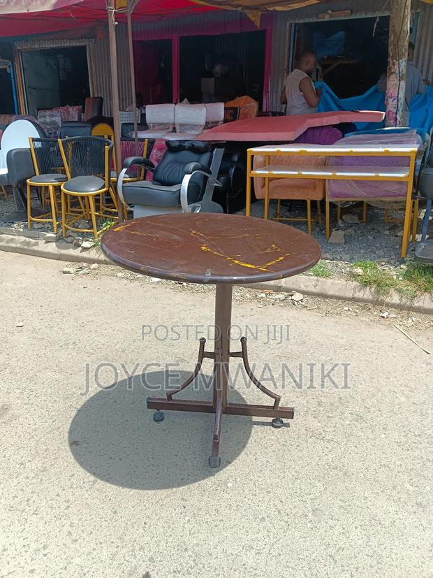 Restaurant Marble Table, Brown Round Top  - main view