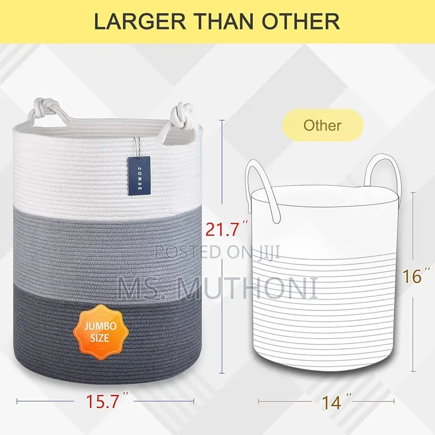 50 Litre Heavy Woven Rope Multipurpose Laundry Basket