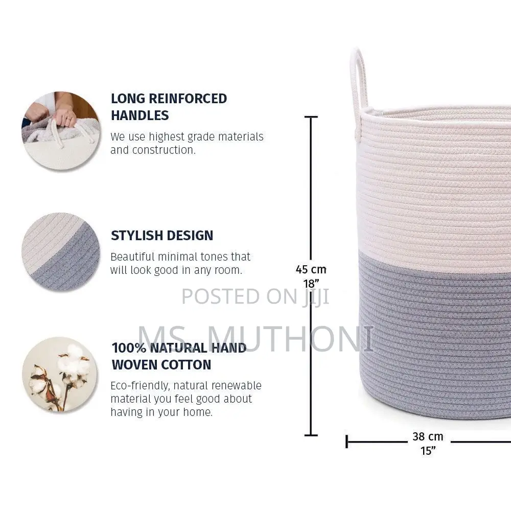 50 Litre Heavy Woven Rope Multipurpose Laundry Basket