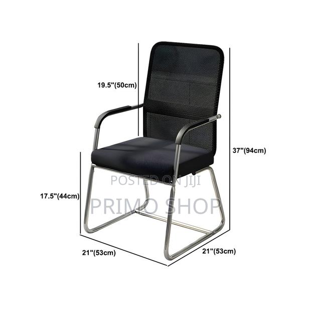 Modern Fixed Arms Chair No Wheels Mid-Back Office Chair - thumbnail 3