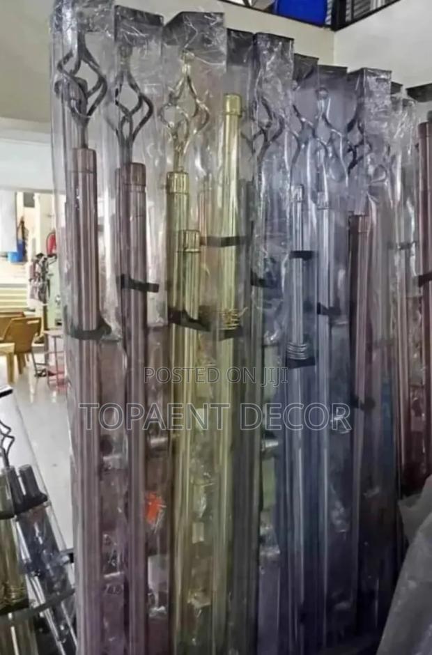 Brown, Gold and Silver 4m Double Curtain Rods - main view