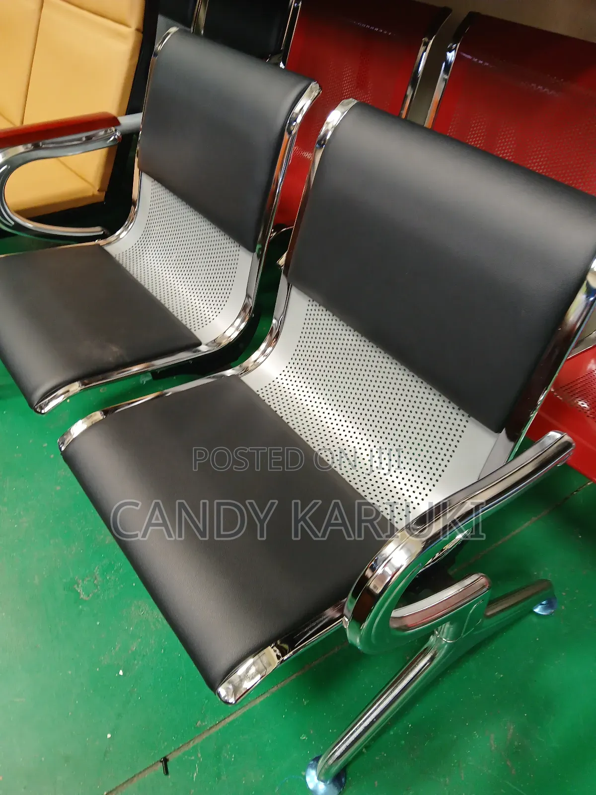 Modern 2 Seater Padded Linked Reception Chair