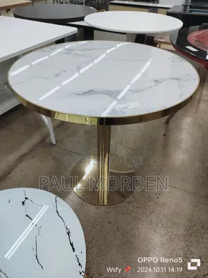 Gold Stand Round Dining Table
