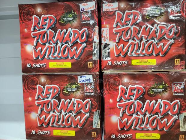 10 Shot Red Tornado Firework - main view