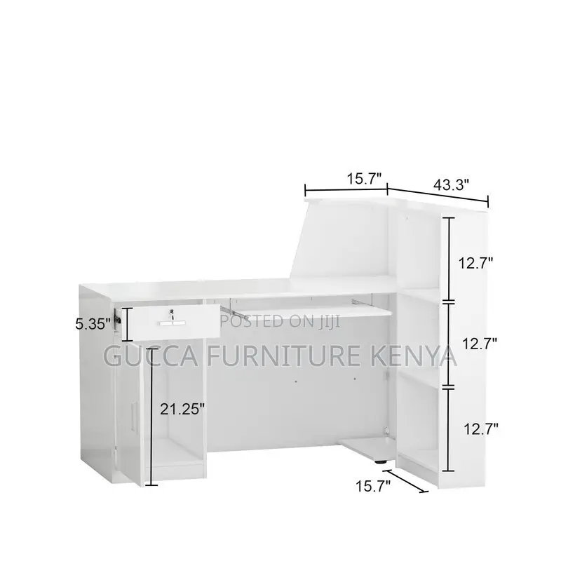 Office Furniture: Rectangular Front Office Reception Desk