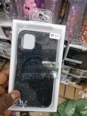 iPhone 11 Glitter Case With Magsafe for Women Girls-Black