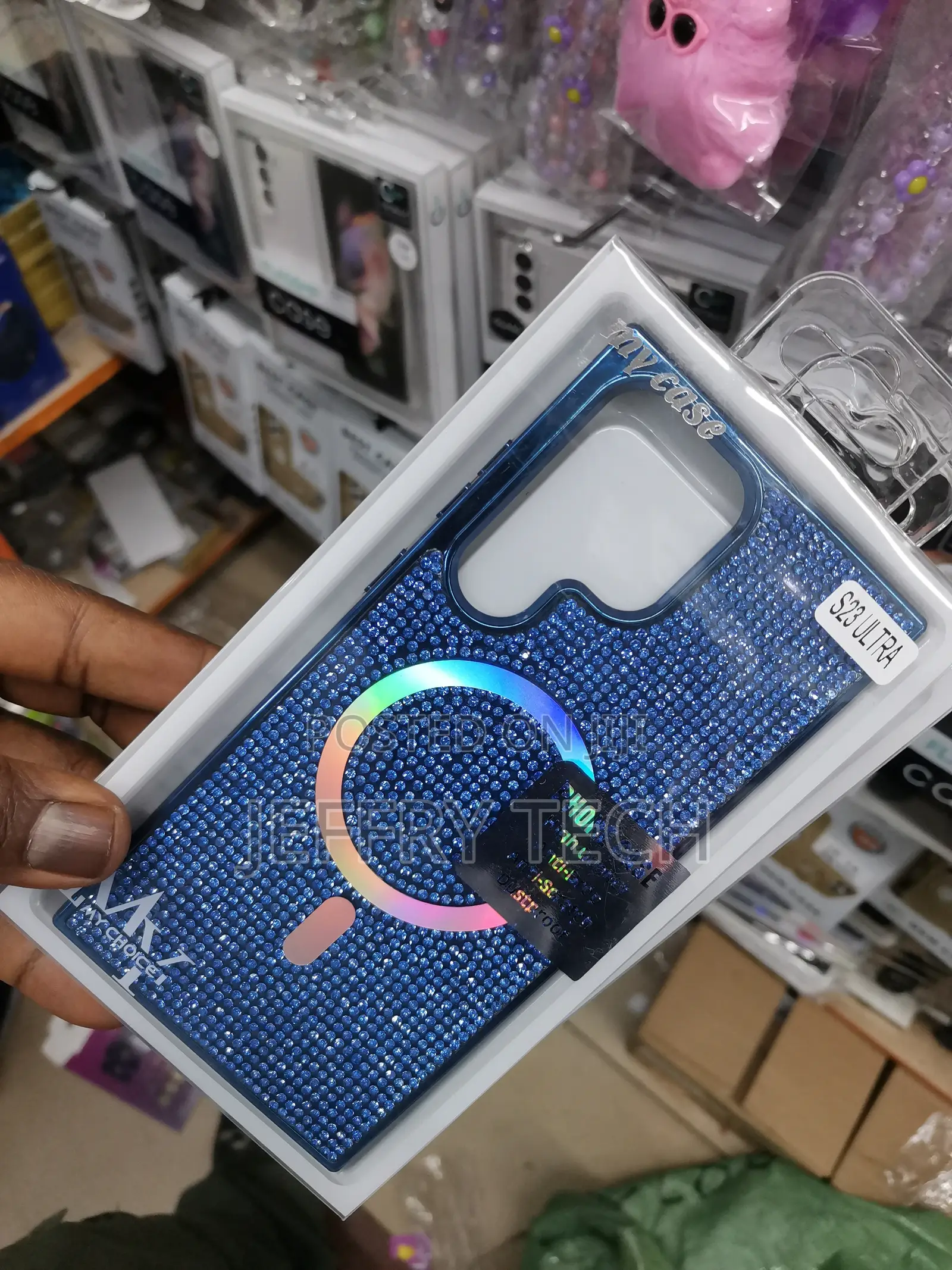 Samsung Galaxy S23 Ultra Glitter Case With Magsafe-Blue