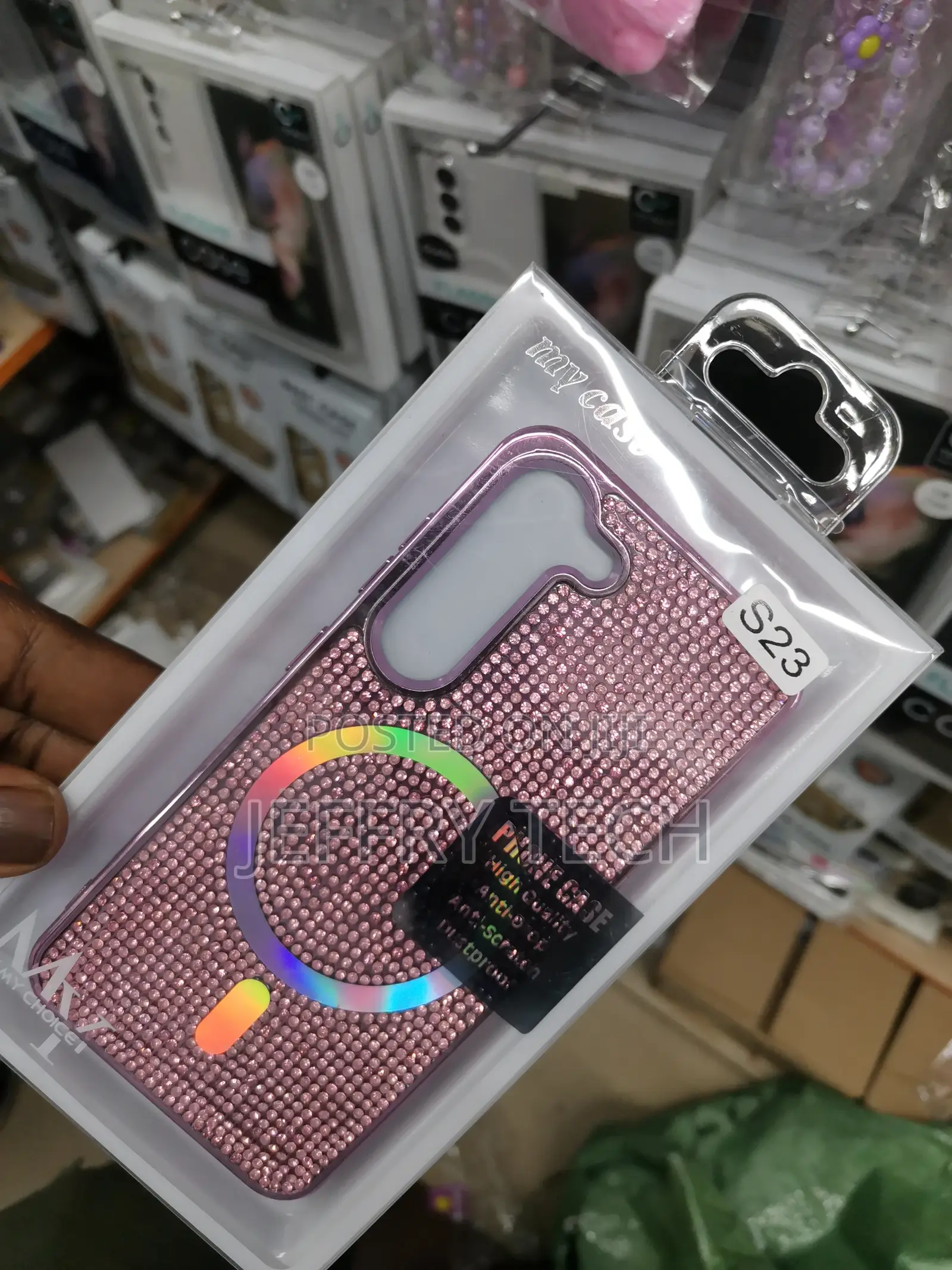 Samsung Galaxy S23 Glitter Case Compatible With Magsafe-Pink