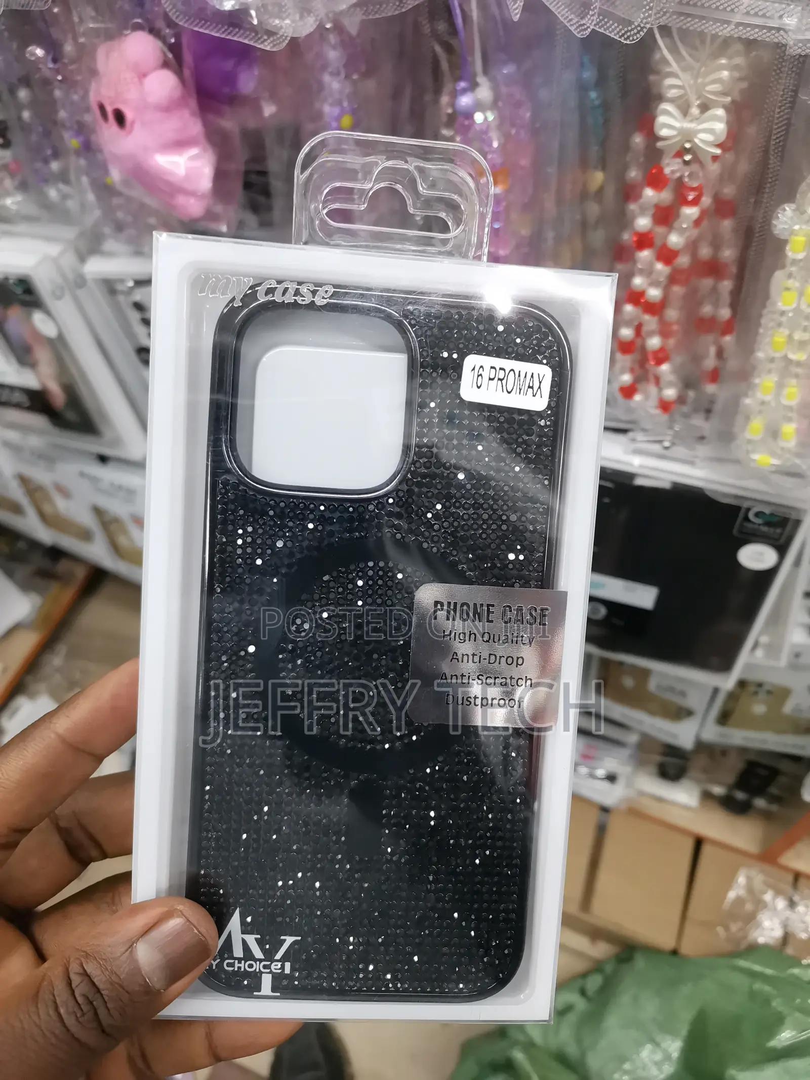 16 Pro Max Case Glitter Compatible With Magsafe-Black