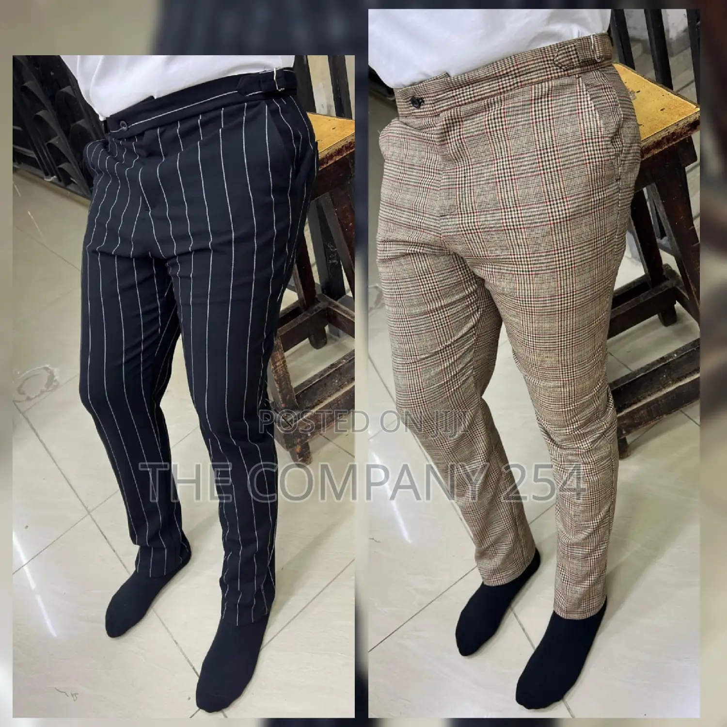 Plaid Mens Authentic Vintage Official Business Trousers