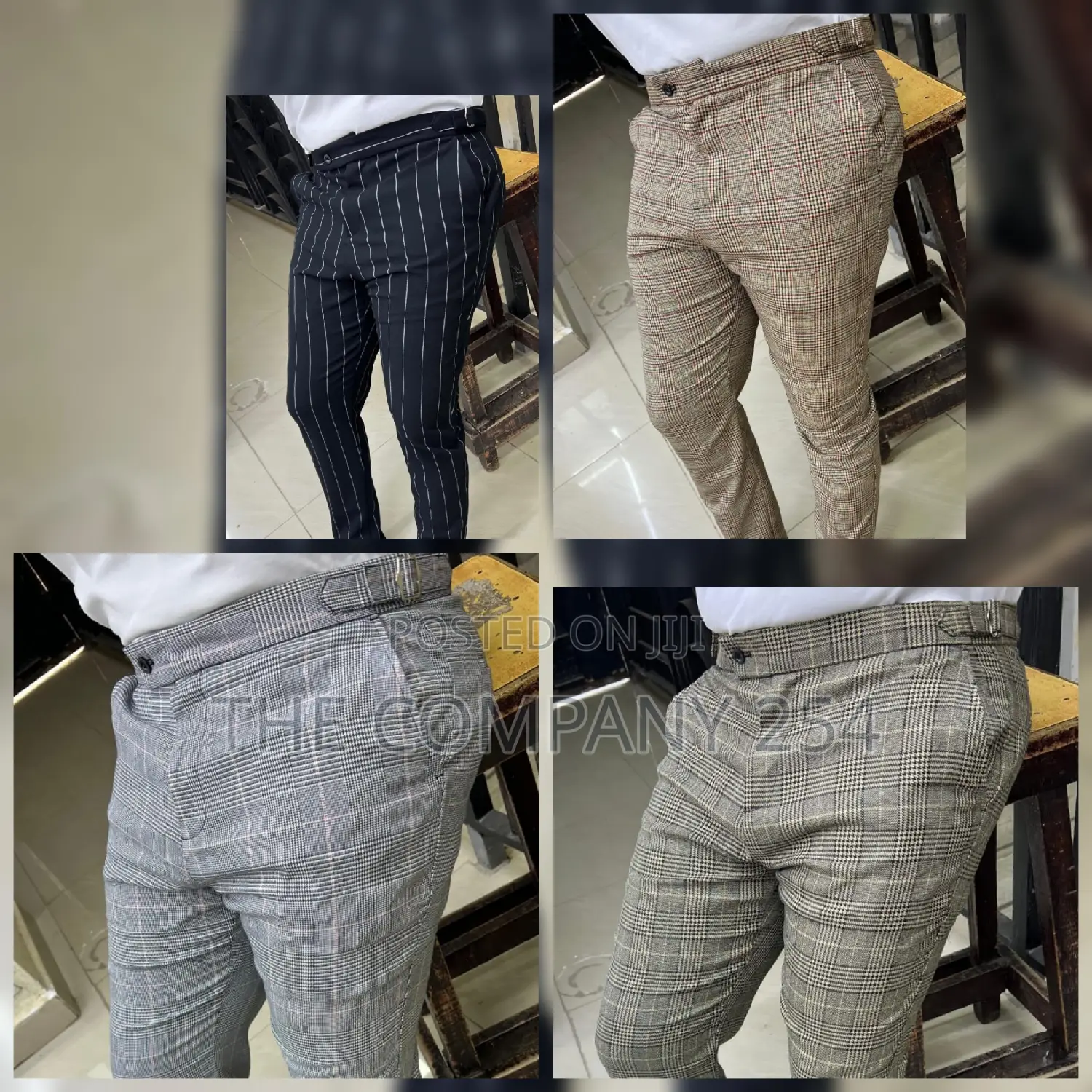 Plaid Mens Authentic Vintage Official Business Trousers