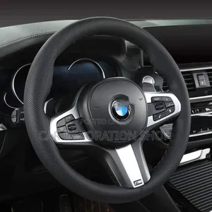 Perforated Leather Steering Cover With Stitching Kneedle