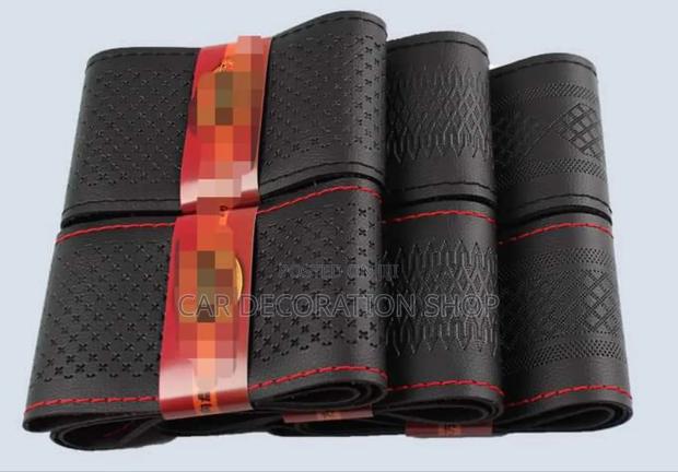 Universal Leather Steering Covers Hand Stitched - main view