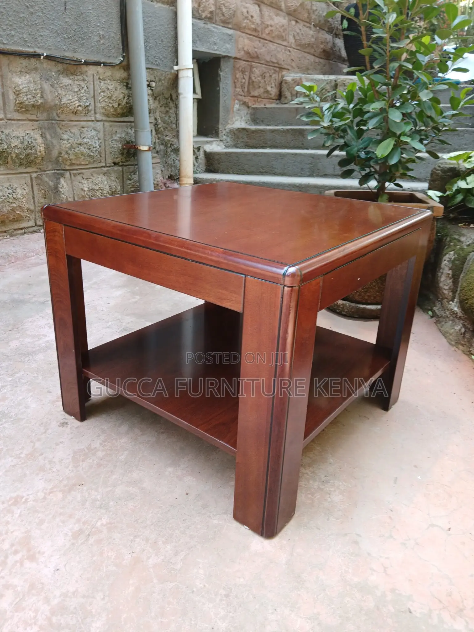 Coffee Tables: Heavy Mahogany Executive Office Coffee Table.