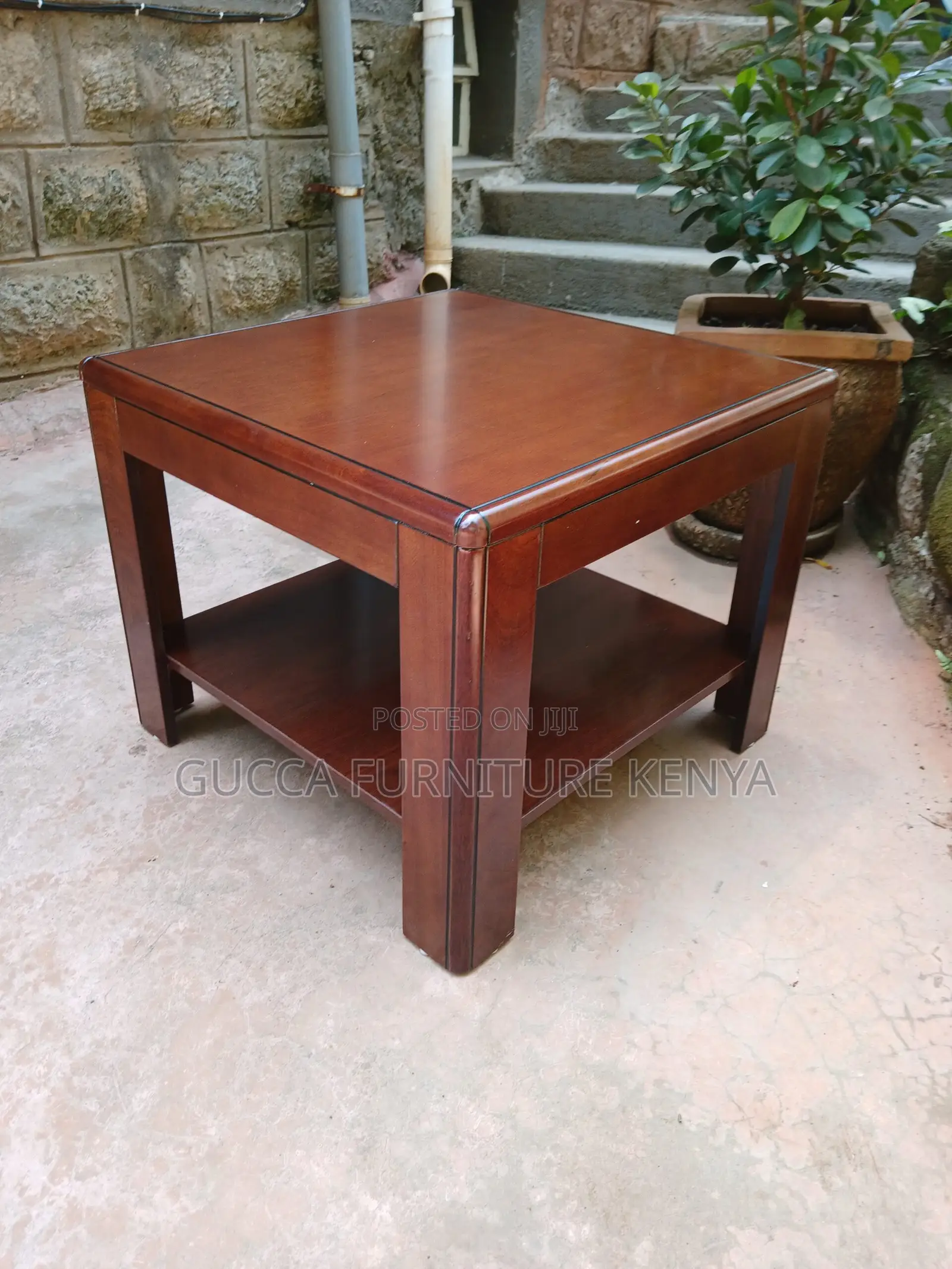 Coffee Tables: Heavy Mahogany Executive Office Coffee Table.