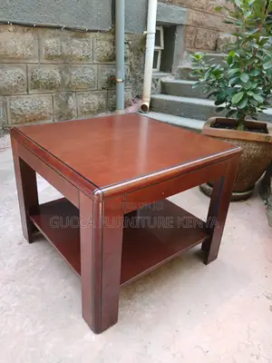 Coffee Tables: Heavy Mahogany Executive Office Coffee Table.